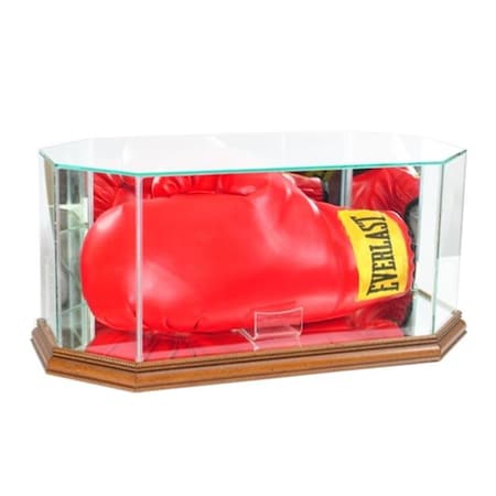 Perfect Cases Perfect Cases BOXOCT-W Octagon Glass Full Size Boxing Glove Display Case; Walnut BOXOCT-W
